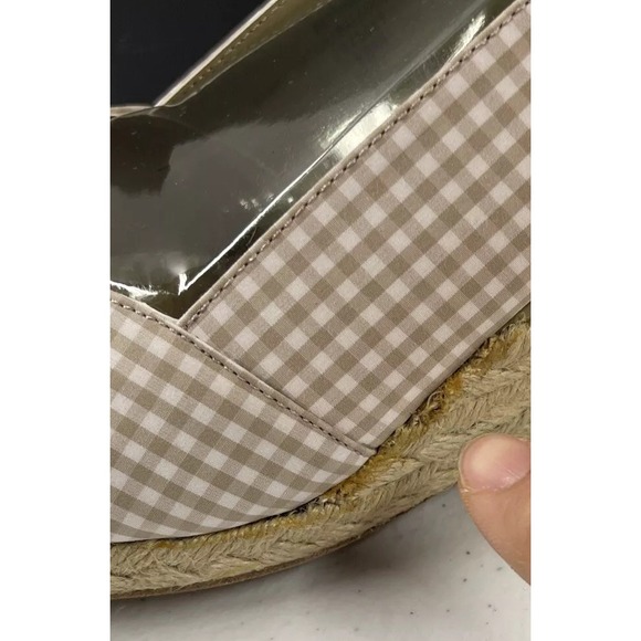 Liz Claiborne Slingback Shoes Plaid Color Woven 10 M Heels Open Toe - Picture 9 of 11